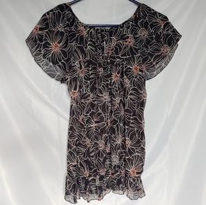 Speechless Sheer Floral Blouse Top Shirt